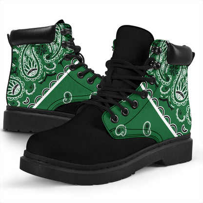 Classic Green Bandana Black Out All Season Boots