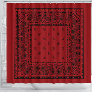 Red with Black Bandana Shower Curtain