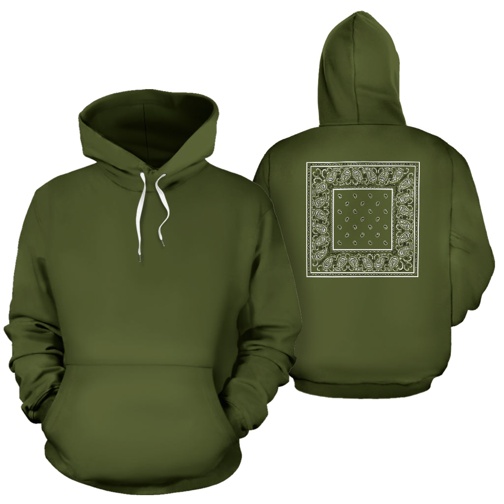 Army Green Bandana Pullover Hoodie