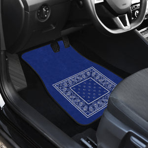 Dual Royal Blue Bandana Car Mats - Minimal