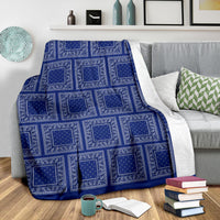 Ultra Plush Royal Blue Bandana Patch Throw Blanket