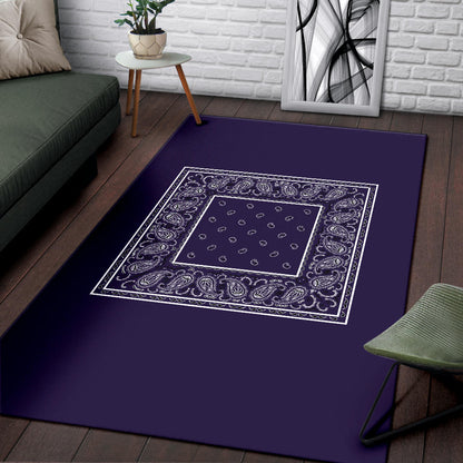 Royal Purple Bandana Area Rugs - Minimal