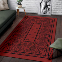 red and black throw rug