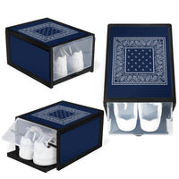 Navy Blue and White Bandana Shoe Organizers