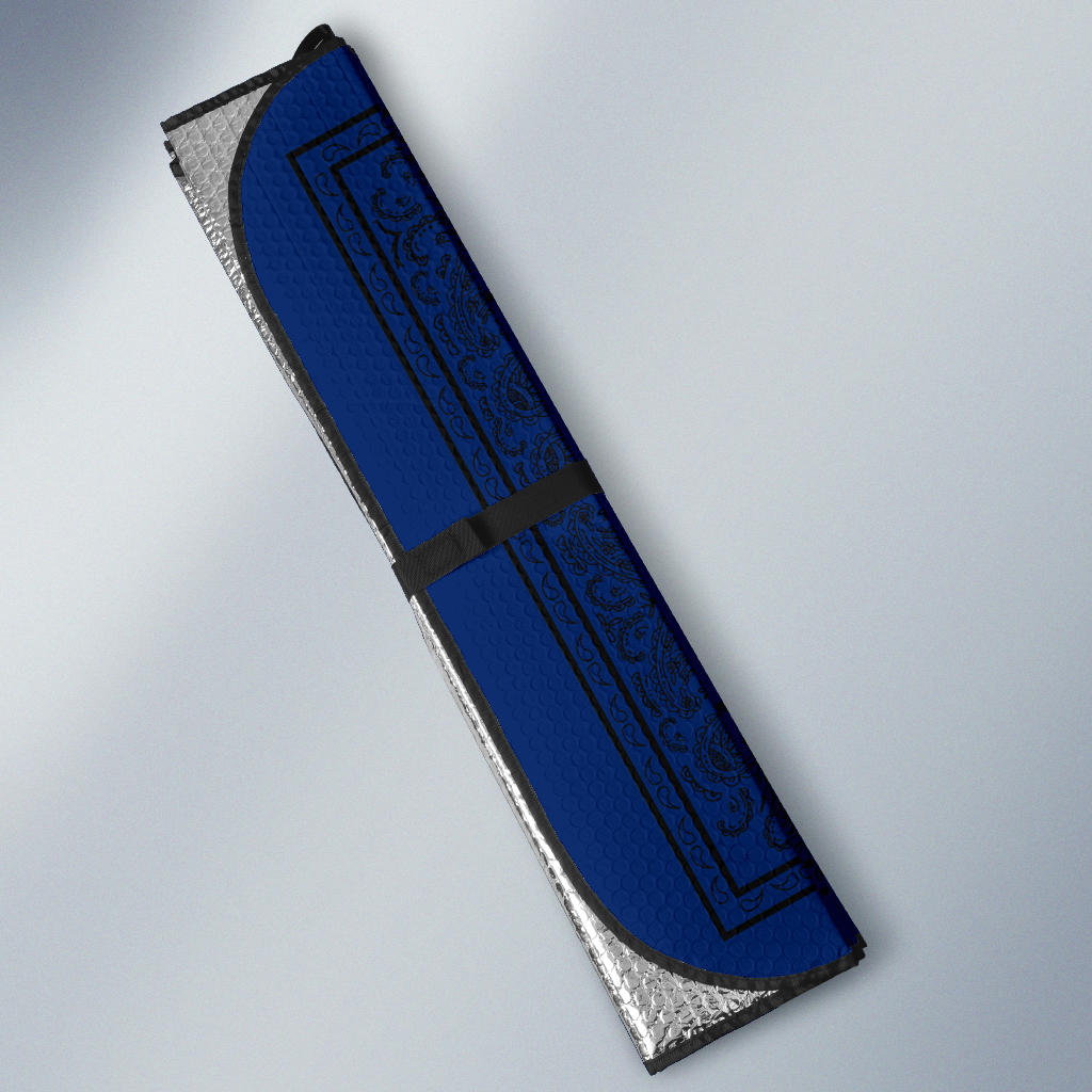 Blue and Black Bandana Car Window Shade