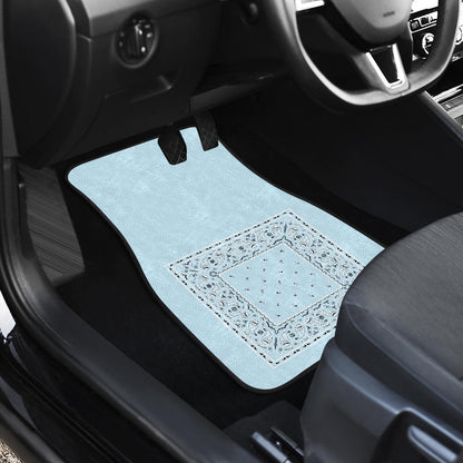 Dual Light Blue Car Floor Mats - Minimal