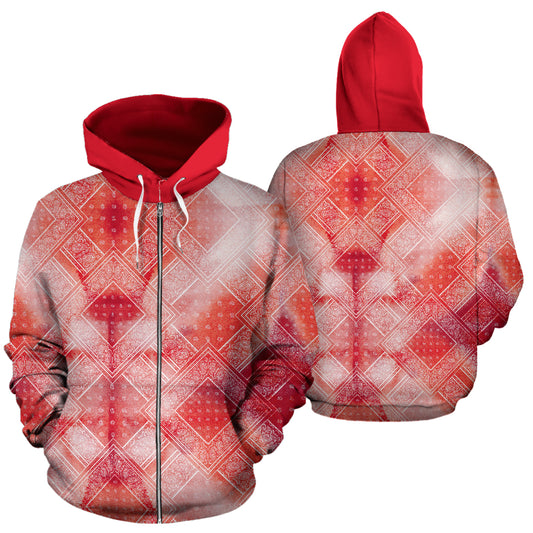 red and white bandana hoodie