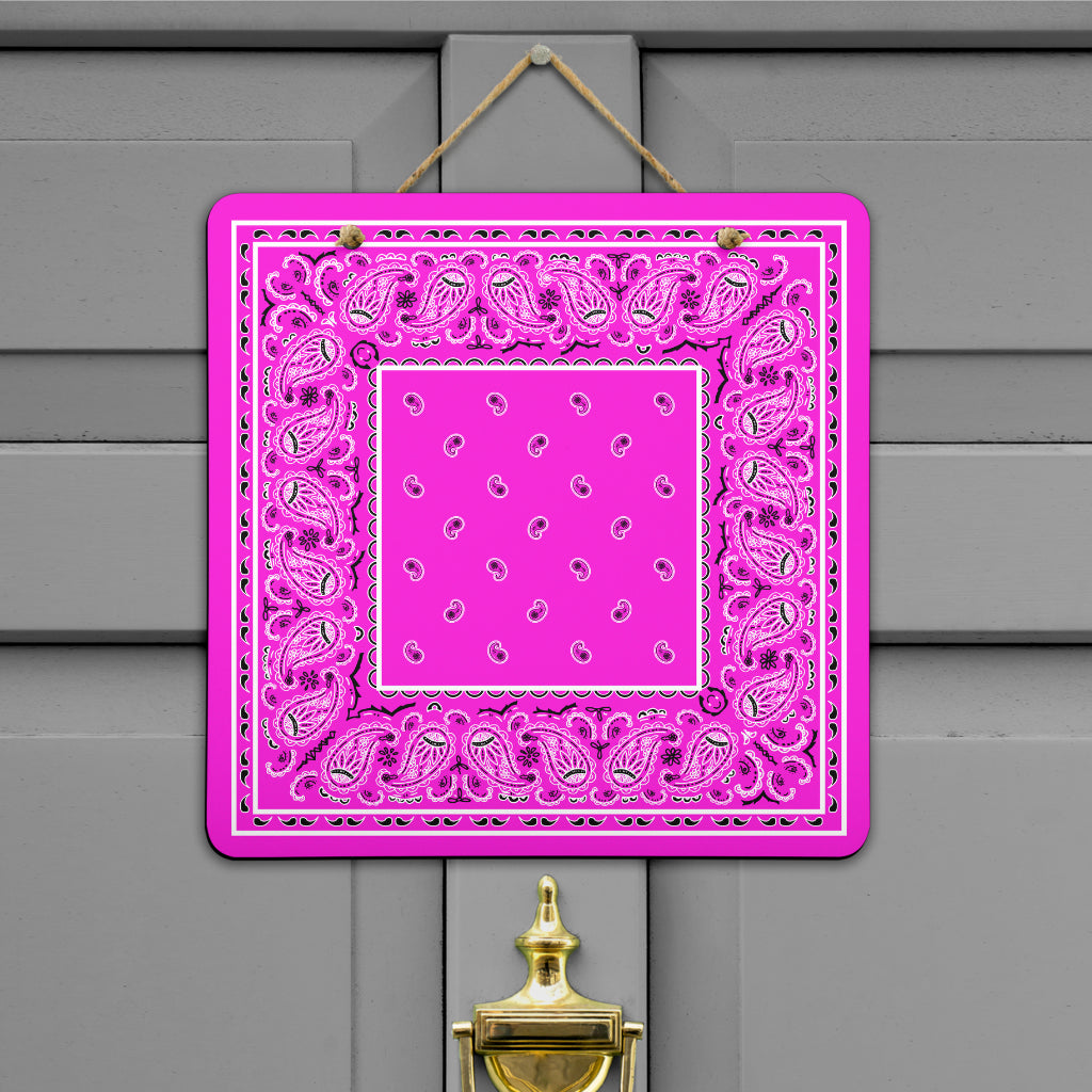 Abruptly Pink Bandana Door Signs