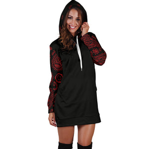 Black and Red Bandana Hoodie Dress front