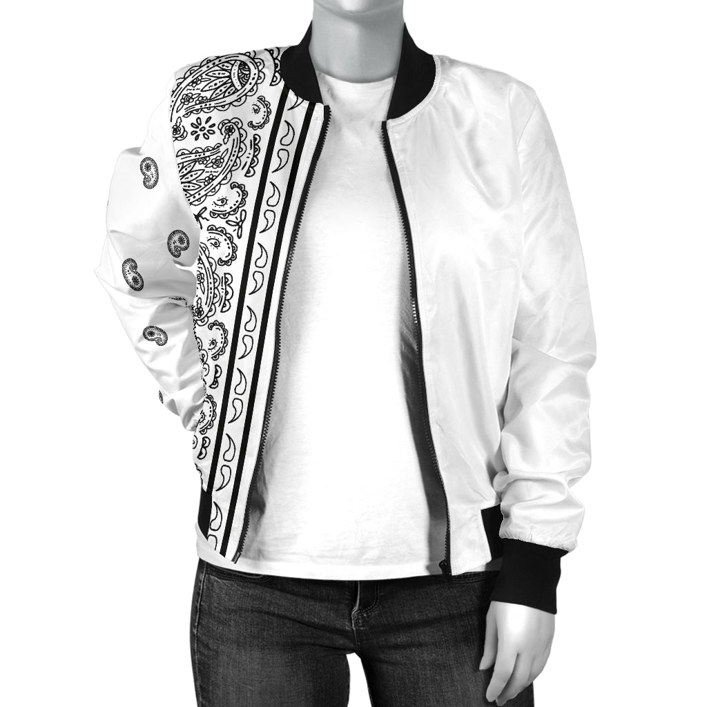 white bandana print jacket