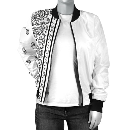 white bandana print jacket