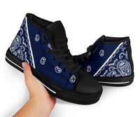 Navy Blue Bandana High Top Sneakers