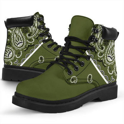 Army Green Bandana All Season Boots