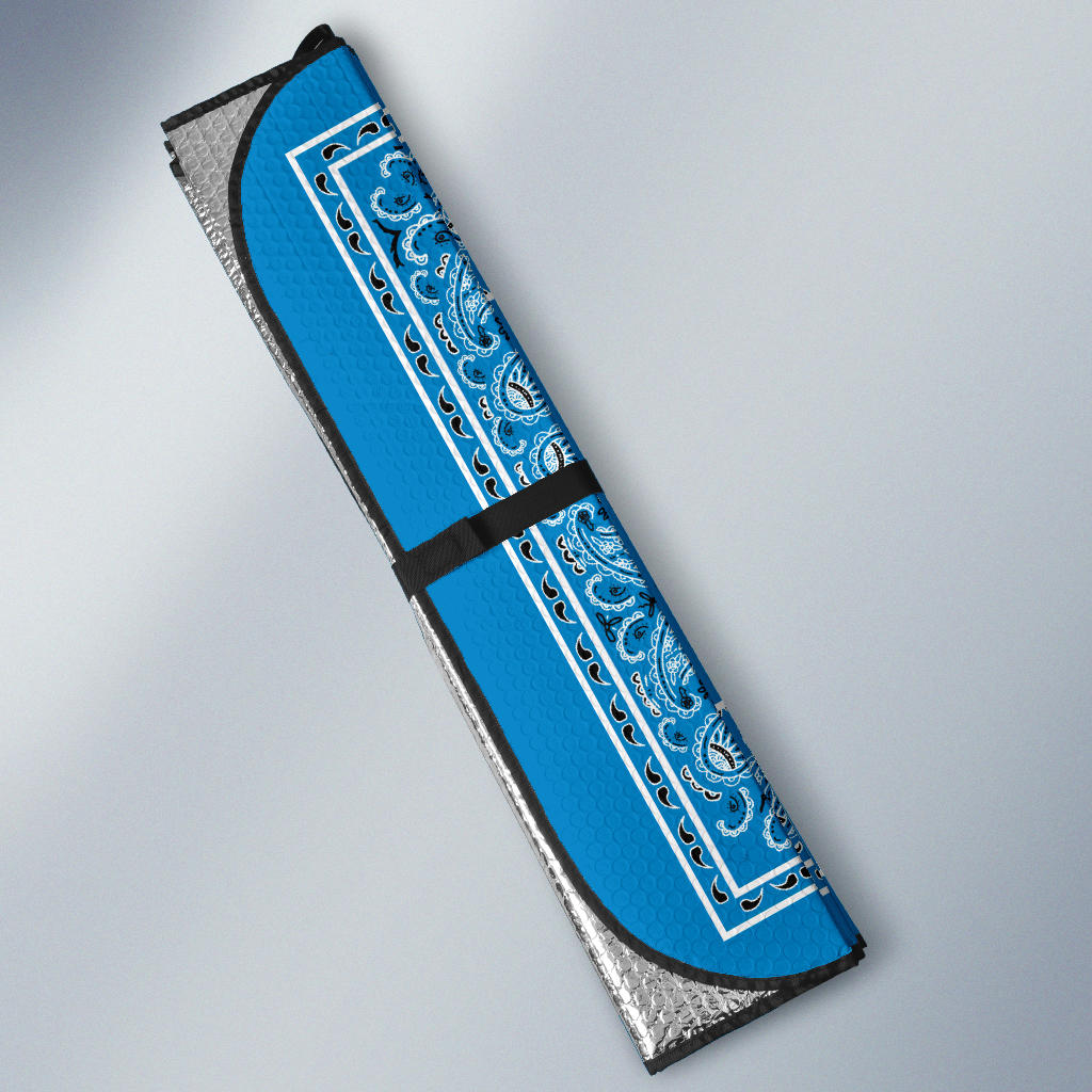 Sky Blue Bandana Car Window Shade