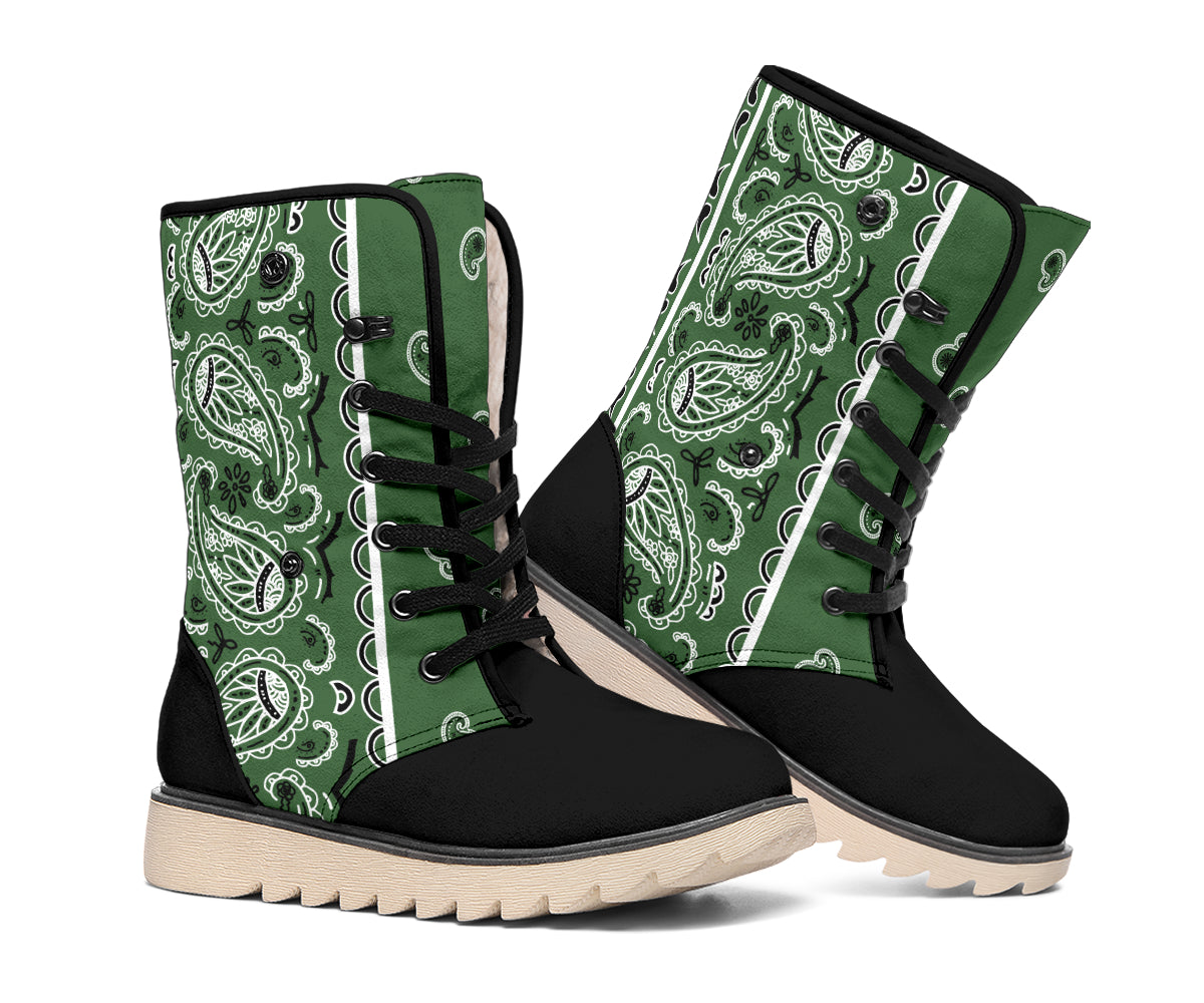 women's bandana print snow boots