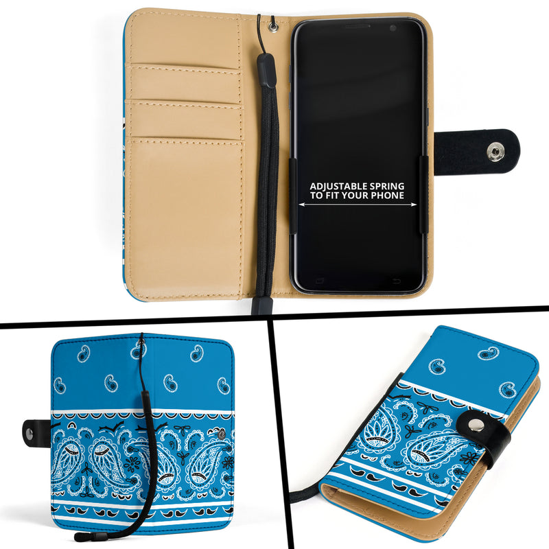 Sky Blue Bandana Phone Case Wallet