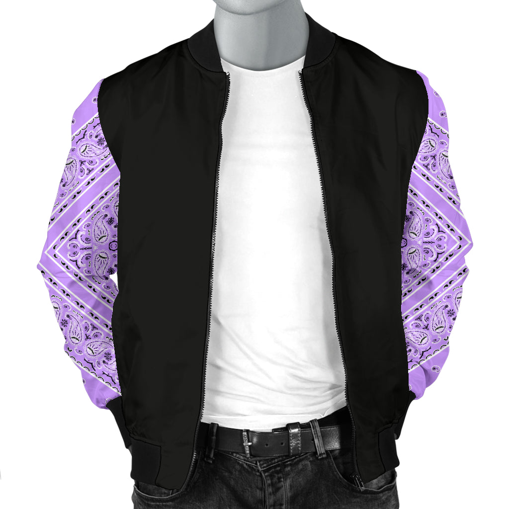 Men's Lilac Bandana Sleeved Bomber Jacket