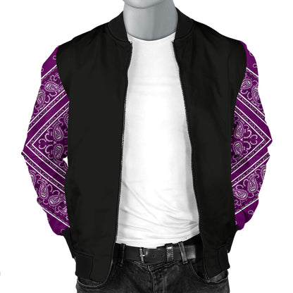 Men's Wild Plum Bandana Sleeved Bomber Jacket