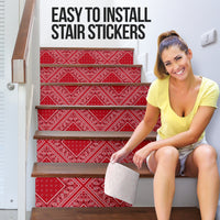 Classic Red Bandana Stair Stickers 6 Steps