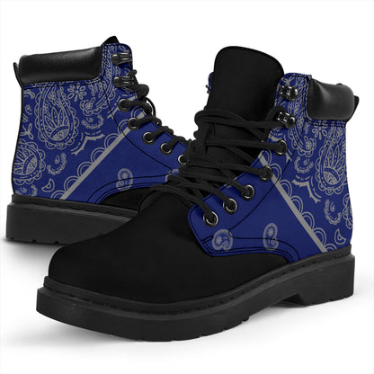 Blue and Gray Bandana Blackout All Season Boots