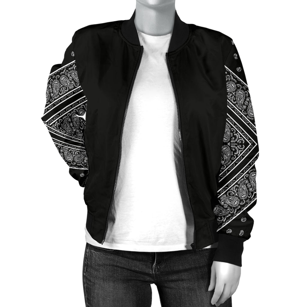 Ladies black bandana jacket