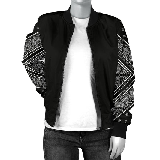Ladies black bandana jacket