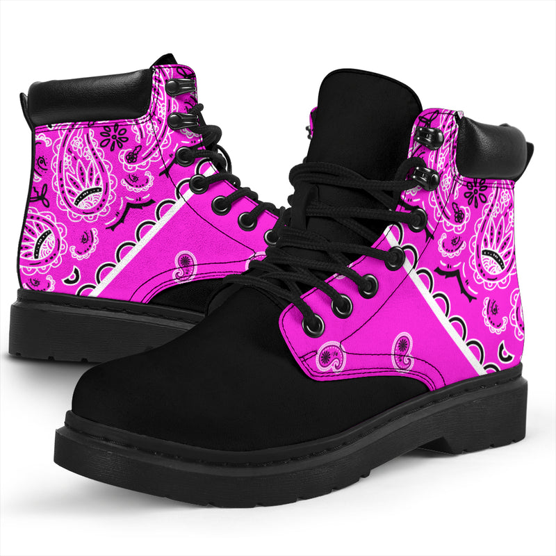 Abruptly Pink Bandana Blackout All-Season Boots