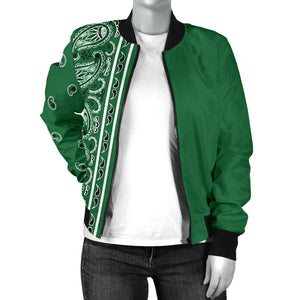 green bomber jacket for women