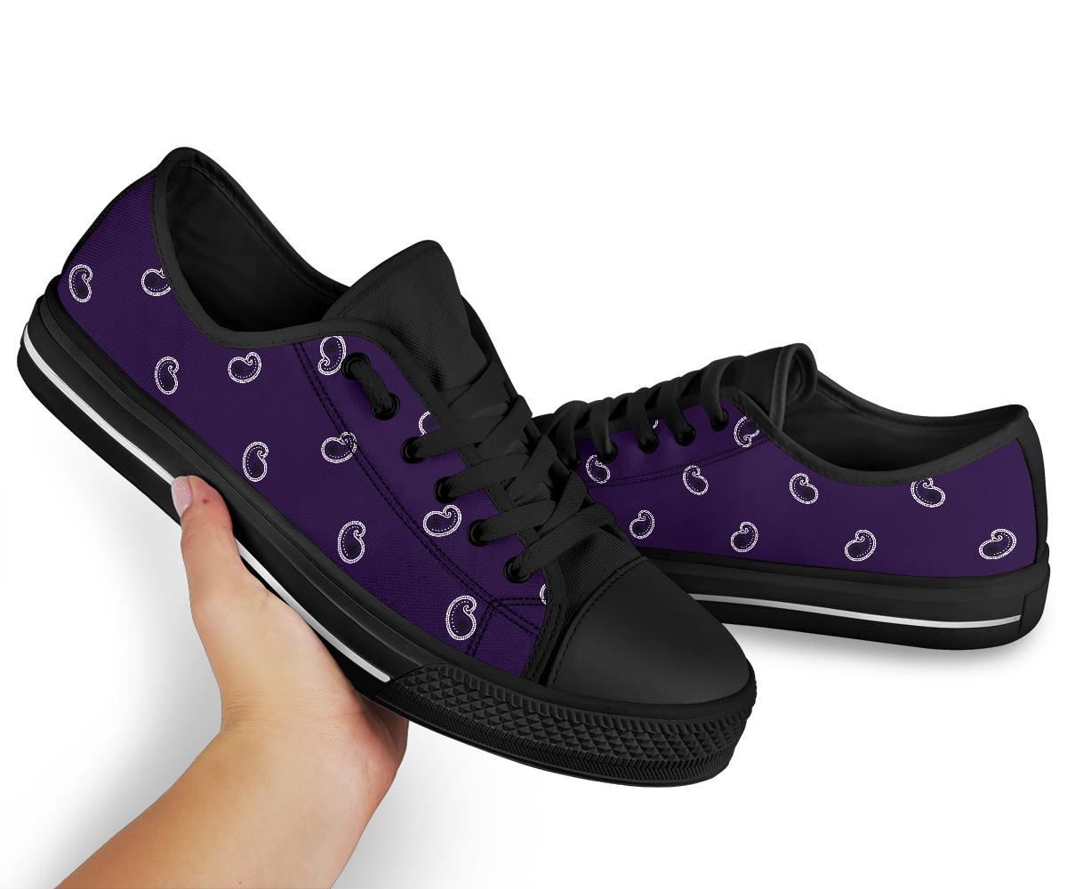 Canvas Low Top Sneakers - Royal Purple Paisley