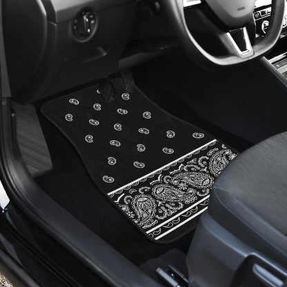 Dual Black Bandana Car Mat - Fancy