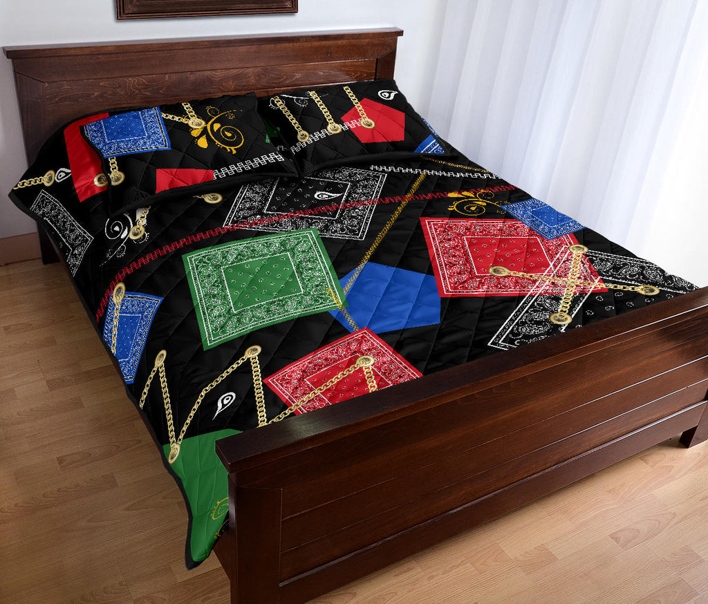 Abstract Bandanas Bed Quilts with Shams