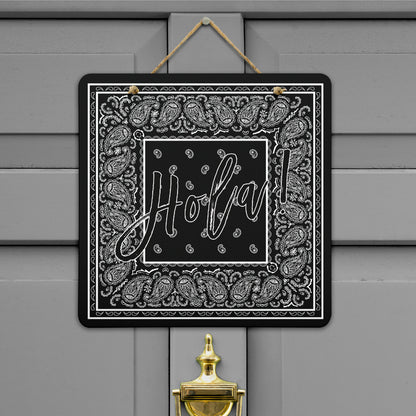 Black Bandana Door Signs