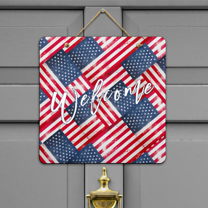 American Flag Door Signs