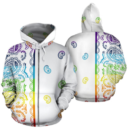 rainbow bandana pull over hoodie