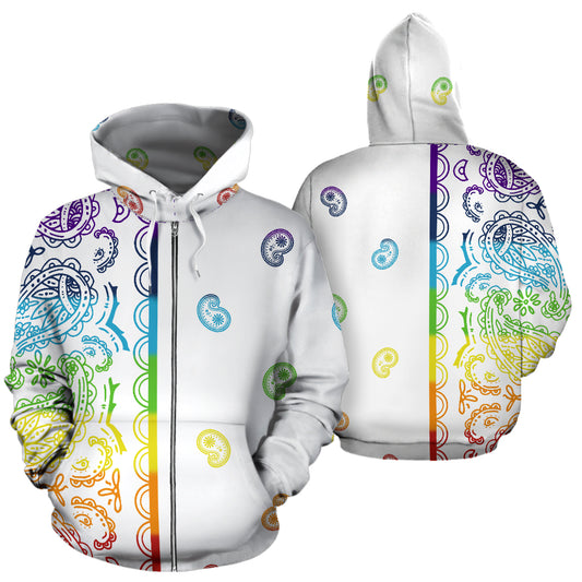 rainbow bandana pull over hoodie
