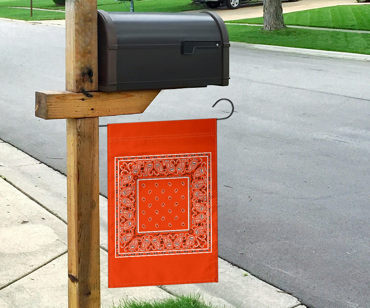 Perfect Orange Bandana Home and Garden Flags