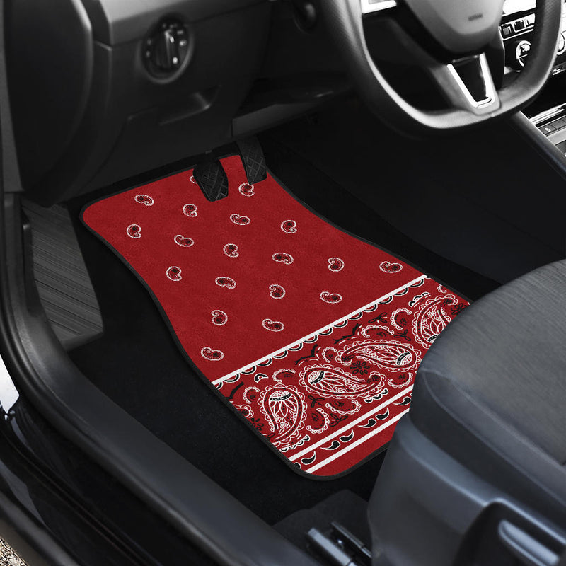 Dual Classic Red Bandana Car Floor Mats - Fancy