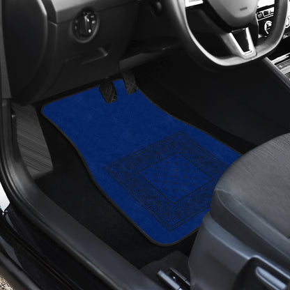 Quad Blue and Black Bandana Car Mats - Minimal