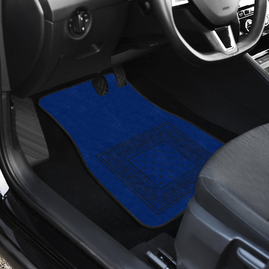 Quad Blue and Black Bandana Car Mats - Minimal