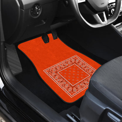Quad Perfect Orange Bandana Car Mats - Minimal