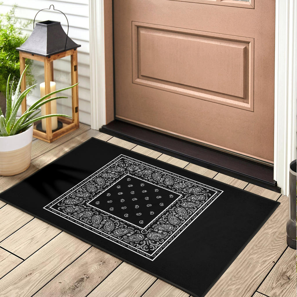 Black Bandana Door Mats