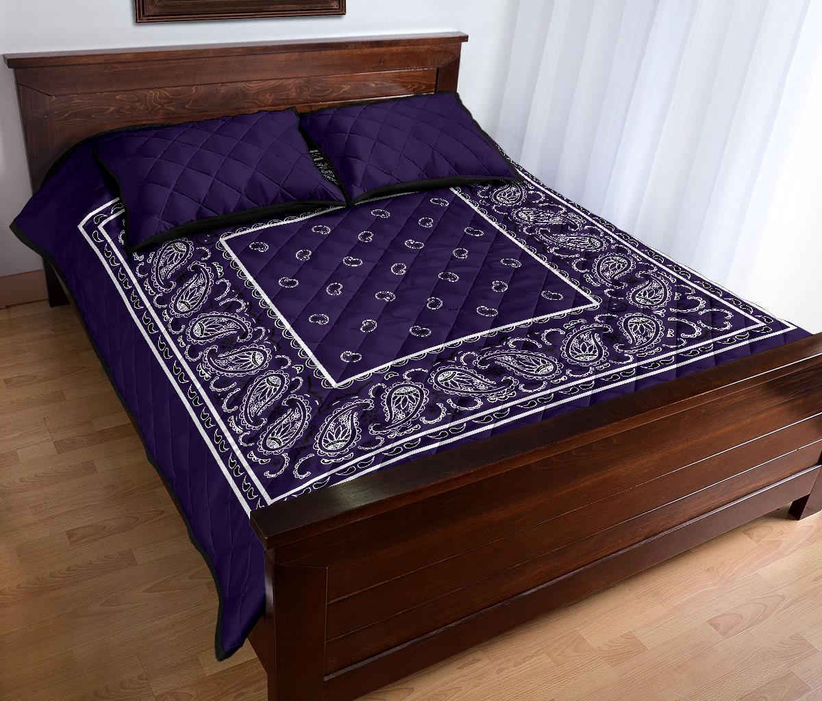 Quilt Set - Royal Purple Bandana Quilt w/Shams