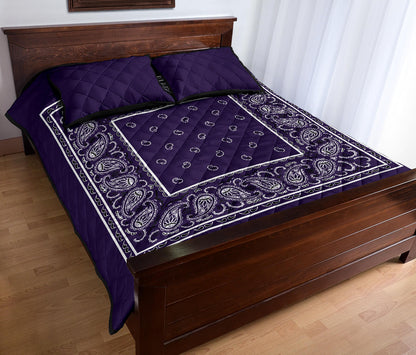 Quilt Set - Royal Purple Bandana Quilt w/Shams