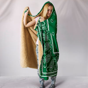 Green Bandana Hooded Blanket Front