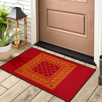 Red and Gold Bandana Door Mats