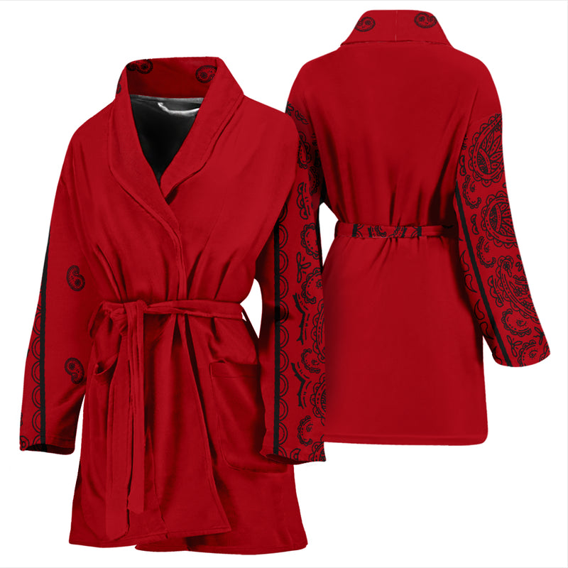red and black women's robe