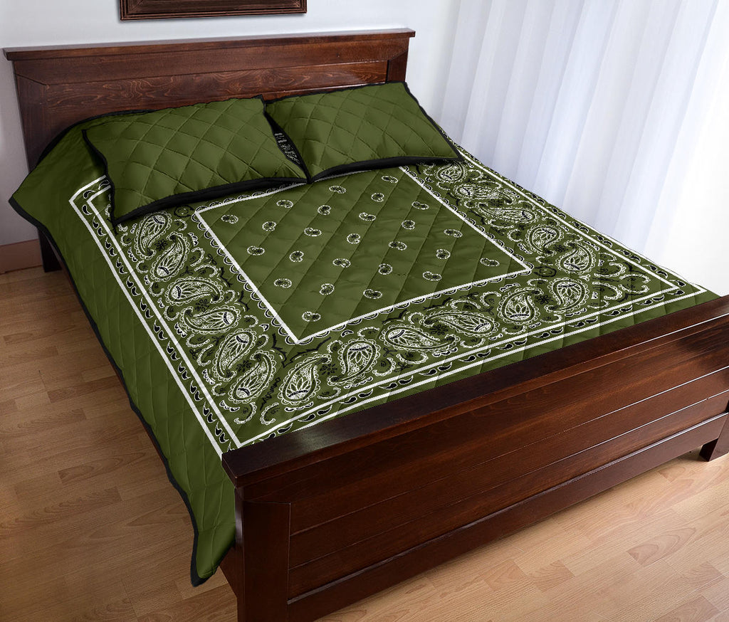 army green bandana bedroom decor set