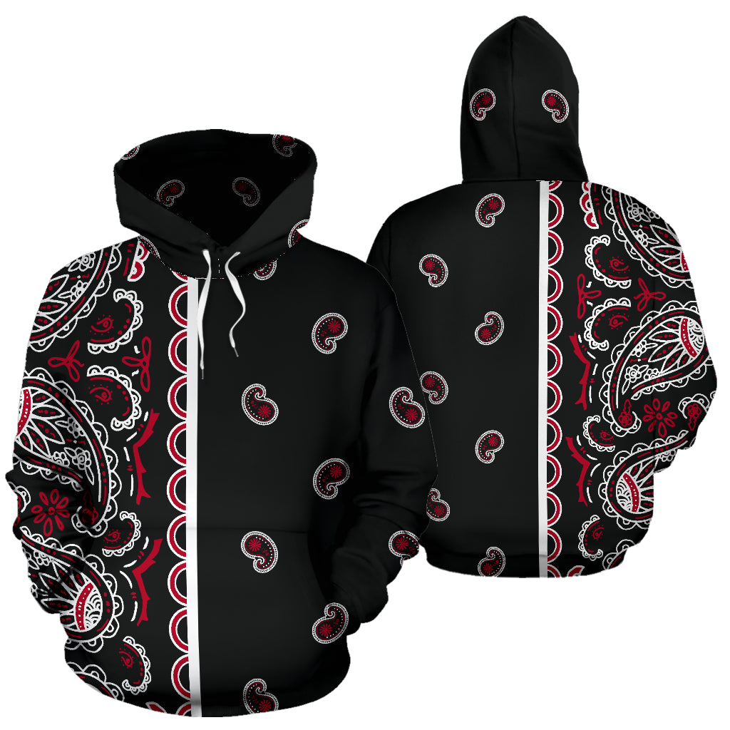 Asymmetrical Wicked Black Bandana Pullover Hoodie