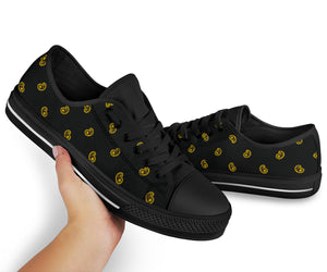 Canvas Low Top Sneakers - Black and Gold Paisley