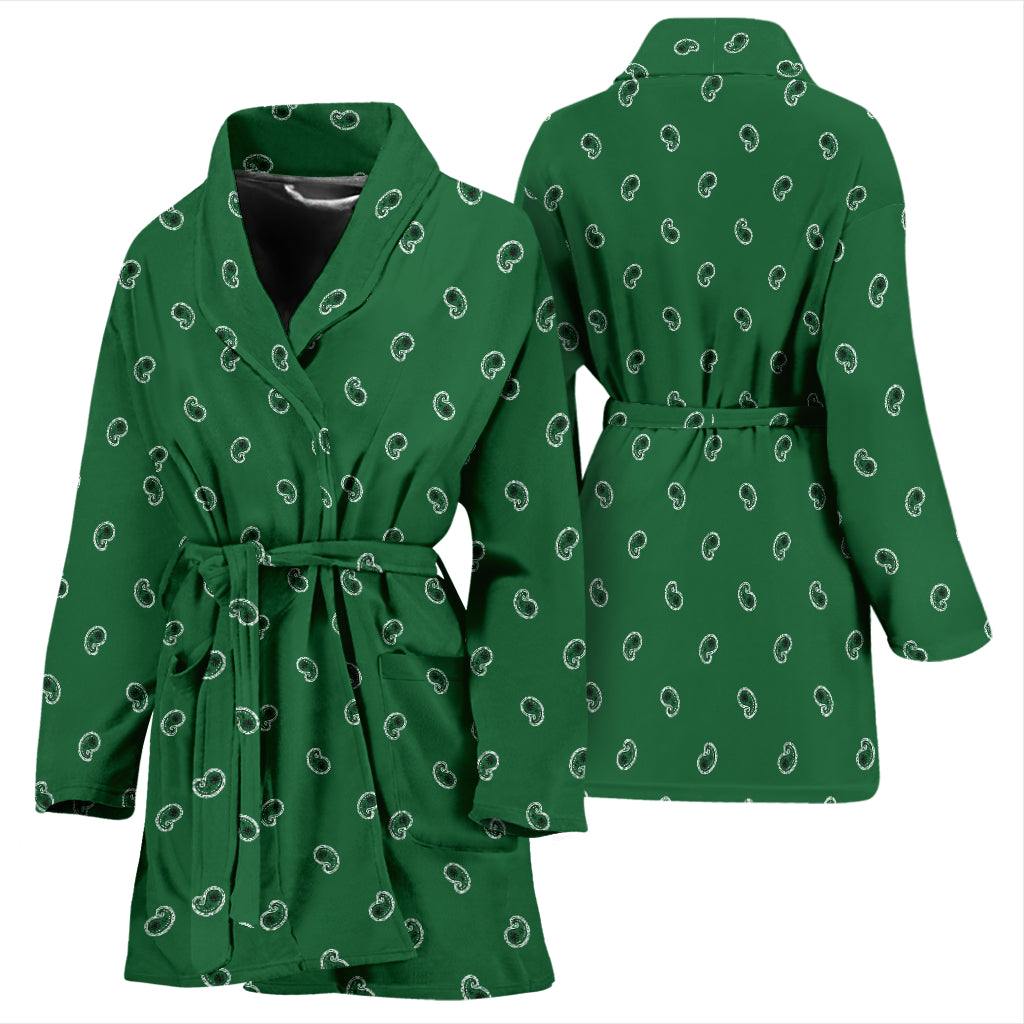 green paisley women's bathrobe